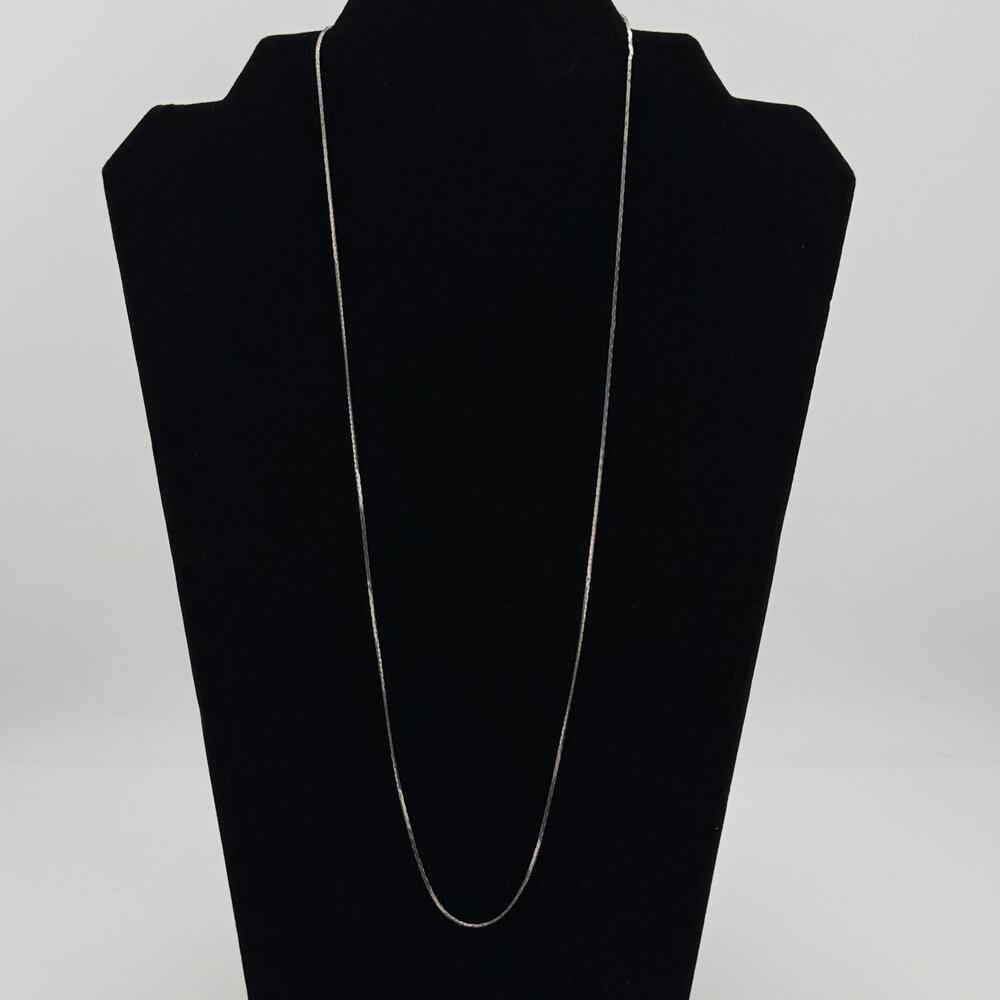 Italian 925 Sterling Silver Flat Cobra Chain Necklace 24 Inch